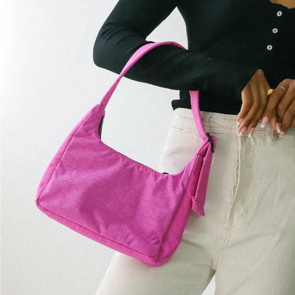 NWT BAGGU Mini Nylon Shoulder Bag - Extra Pink - Picture 2 of 13